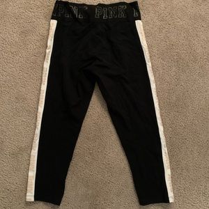 PINK Cropped Yoga Leggings